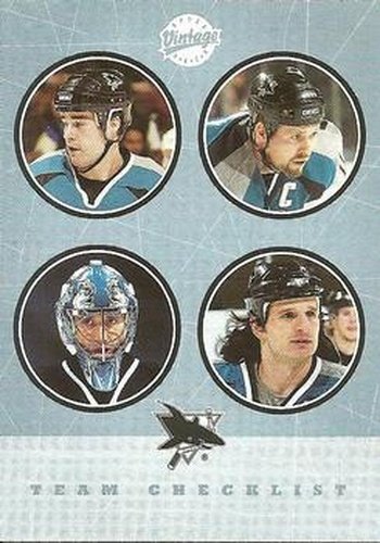 #285 Patrick Marleau / Owen Nolan / Evgeni Nabokov / Mike Ricci - San Jose Sharks - 2002-03 Upper Deck Vintage Hockey