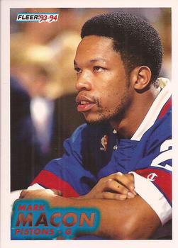 #285 Mark Macon - Detroit Pistons - 1993-94 Fleer Basketball