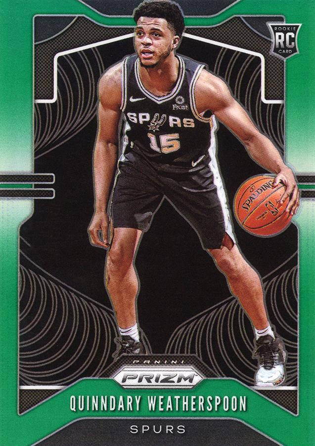 #285 Quinndary Weatherspoon - San Antonio Spurs - 2019-20 Panini Prizm - Prizms Green Basketball
