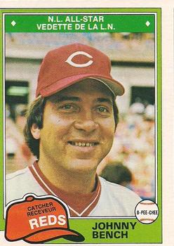 #286 Johnny Bench - Cincinnati Reds - 1981 O-Pee-Chee - Gray Back Baseball