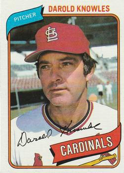 #286 Darold Knowles - St. Louis Cardinals - 1980 Topps Baseball