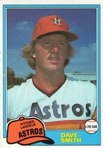 #287 Dave Smith - Houston Astros - 1981 O-Pee-Chee - Gray Back Baseball