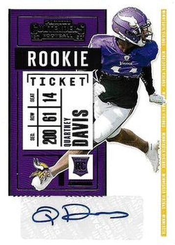#288 Quartney Davis - Minnesota Vikings - 2020 Panini Contenders Football