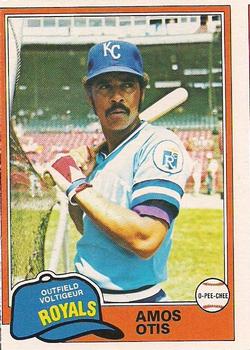 #288 Amos Otis - Kansas City Royals - 1981 O-Pee-Chee - Gray Back Baseball