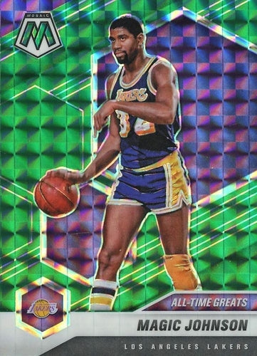 #288 Magic Johnson - Los Angeles Lakers - 2020-21 Panini Mosaic - Mosaic Green Basketball