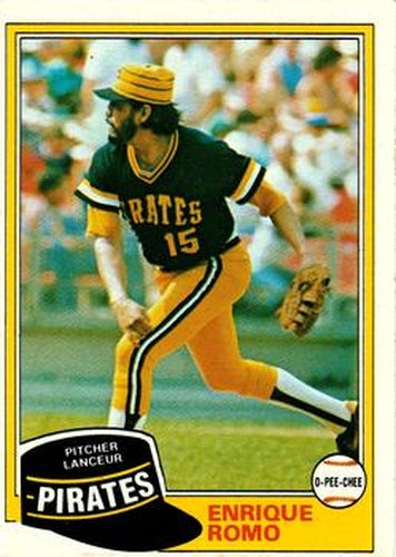 #28 Enrique Romo - Pittsburgh Pirates - 1981 O-Pee-Chee - Gray Back Baseball