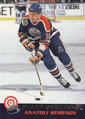 #28 Anatoli Semenov - Edmonton Oilers - 1992-93 Score Canadian - Sharp Shooters Hockey