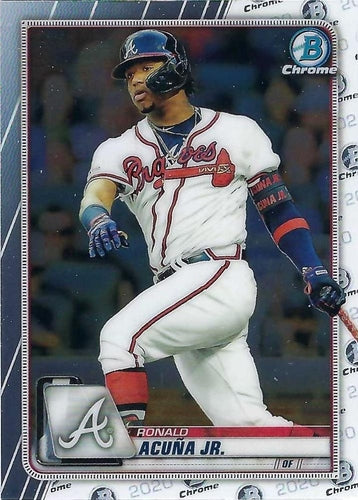 #28 Ronald Acuña Jr. - Atlanta Braves - 2020 Bowman Chrome Baseball