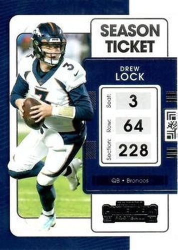 #28 Drew Lock - Denver Broncos - 2021 Panini Contenders Football