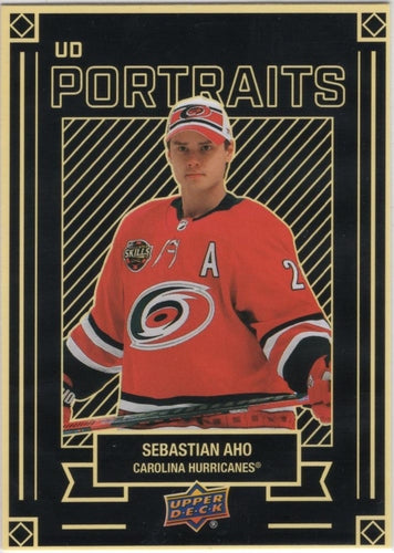 #P-28 Sebastian Aho - Carolina Hurricanes - 2022-23 Upper Deck - UD Portraits Hockey