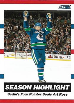 #28 Henrik Sedin - Vancouver Canucks - 2010-11 Score Hockey