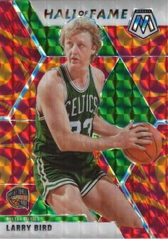 #290 Larry Bird - Boston Celtics - 2019-20 Panini Mosaic - Reactive Orange Basketball