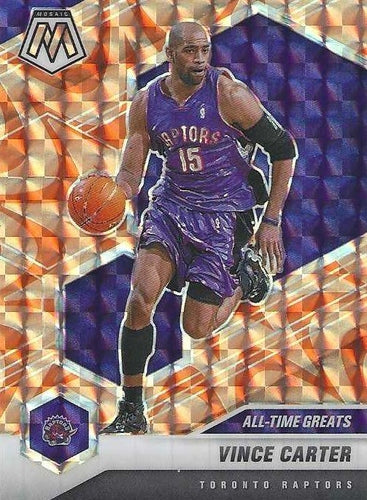 #290 Vince Carter - Toronto Raptors - 2020-21 Panini Mosaic - Mosaic Reactive Orange Basketball