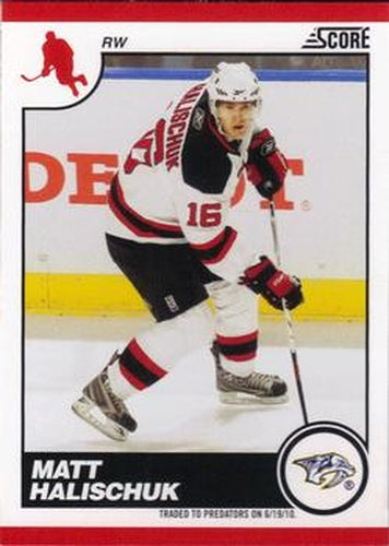 #290 Matthew Halischuk - Nashville Predators - 2010-11 Score Hockey