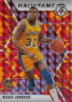 #291 Magic Johnson - Los Angeles Lakers - 2019-20 Panini Mosaic - Reactive Orange Basketball