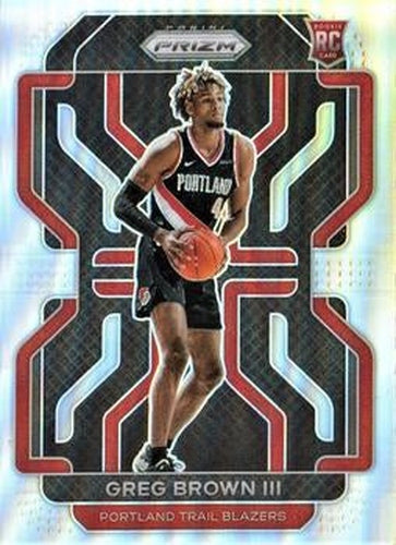 #291 Greg Brown III - Portland Trail Blazers - 2021-22 Panini Prizm - Silver Basketball