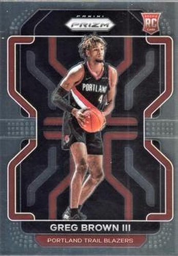 #291 Greg Brown III - Portland Trail Blazers - 2021-22 Panini Prizm Basketball