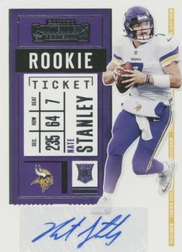 #291 Nate Stanley - Minnesota Vikings - 2020 Panini Contenders Football