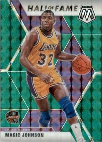 #291 Magic Johnson - Los Angeles Lakers - 2019-20 Panini Mosaic - Green Prizm Basketball