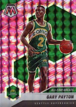 #291 Gary Payton - Seattle Supersonics - 2020-21 Panini Mosaic - Mosaic Camo Pink Basketball