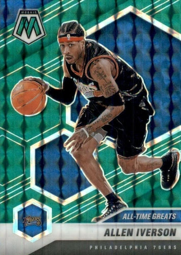 #292 Allen Iverson - Philadelphia 76ers - 2020-21 Panini Mosaic - Mosaic Green Basketball