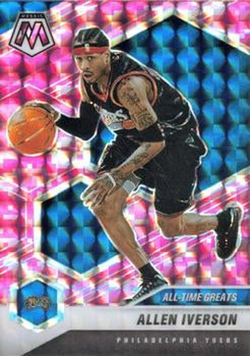 #292 Allen Iverson - Philadelphia 76ers - 2020-21 Panini Mosaic - Mosaic Camo Pink Basketball