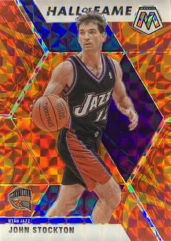 #293 John Stockton - Utah Jazz - 2019-20 Panini Mosaic - Reactive Orange Basketball