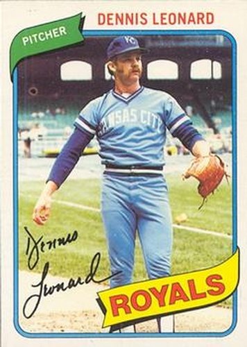 #293 Dennis Leonard - Kansas City Royals - 1980 O-Pee-Chee Baseball