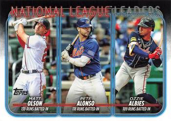 #293 National League Leaders Runs Batted In Matt Olson / Pete Alonso / Ozzie Albies - Atlanta Braves / New York Mets - 2024 Topps Baseball