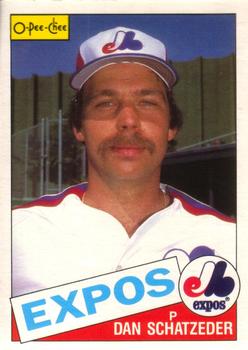 #293 Dan Schatzeder - Montreal Expos - 1985 O-Pee-Chee Baseball