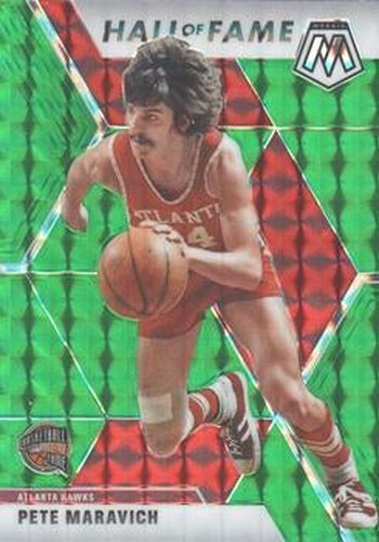 #295 Pete Maravich - Atlanta Hawks - 2019-20 Panini Mosaic - Green Prizm Basketball