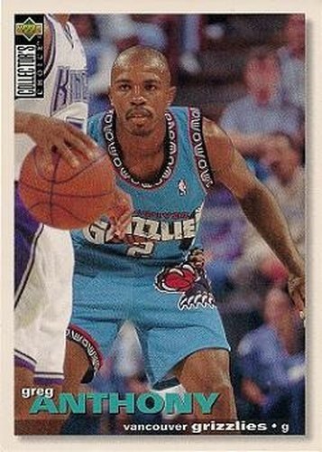 #296 Greg Anthony - Vancouver Grizzlies - 1995-96 Collector's Choice Basketball