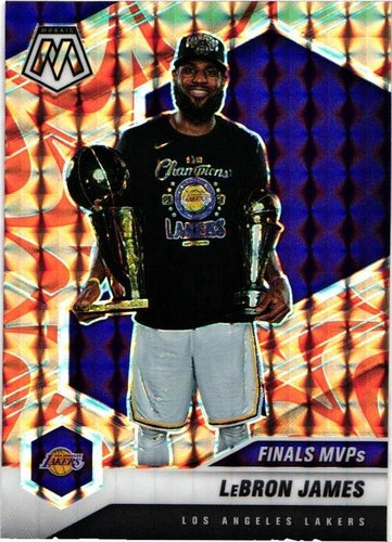 #297 Lebron James - Los Angeles Lakers - 2020-21 Panini Mosaic - Mosaic Reactive Orange Basketball