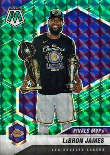 #297 Lebron James - Los Angeles Lakers - 2020-21 Panini Mosaic - Mosaic Green Basketball