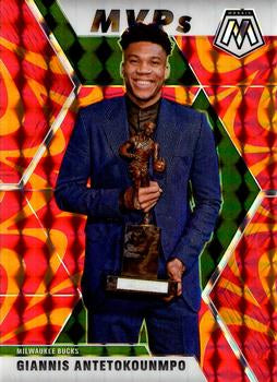 #297 Giannis Antetokounmpo - Milwaukee Bucks - 2019-20 Panini Mosaic - Reactive Orange Basketball