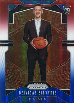 #298 Deividas Sirvydis - Detroit Pistons - 2019-20 Panini Prizm - Prizms Red White and Blue Basketball
