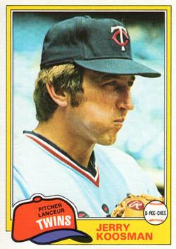 #298 Jerry Koosman - Minnesota Twins - 1981 O-Pee-Chee - Gray Back Baseball