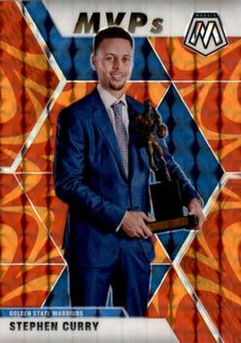 #299 Stephen Curry - Golden State Warriors - 2019-20 Panini Mosaic - Reactive Orange Basketball