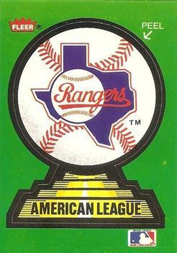 #29 Texas Rangers - Texas Rangers - 1988 Fleer - Team Stickers Baseball
