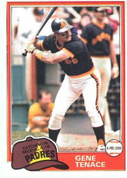 #29 Gene Tenace - San Diego Padres - 1981 O-Pee-Chee - Gray Back Baseball