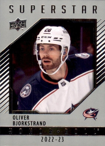 #HR-29 Oliver Bjorkstrand - Columbus Blue Jackets - 2022-23 Upper Deck - Honor Roll Hockey