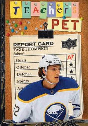 #TP-29 Tage Thompson - Buffalo Sabres - 2023-24 Upper Deck - Teacher's Pet Hockey