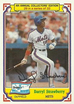 #29 Darryl Strawberry - New York Mets - 1984 Topps Drake's Big Hitters Baseball