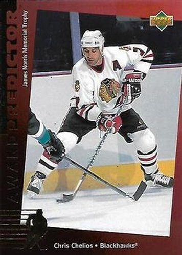 #C29 Chris Chelios - Chicago Blackhawks - 1994-95 Upper Deck - Predictors Canadian Gold Exchange Hockey