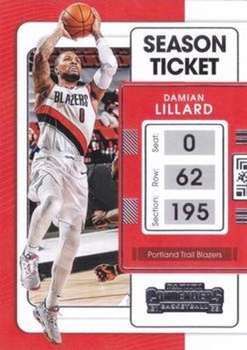 #29 Damian Lillard - Portland Trail Blazers - 2021-22 Panini Contenders Basketball