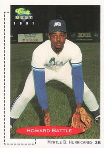 #29 Howard Battle - Myrtle Beach Hurricanes - 1991 Classic Best Baseball