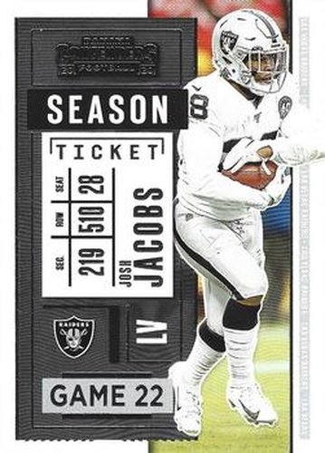 #29 Josh Jacobs - Las Vegas Raiders - 2020 Panini Contenders Football