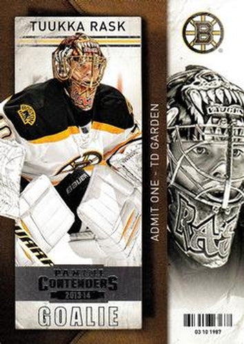 #29 Tuukka Rask - Boston Bruins - 2013-14 Panini Contenders Hockey