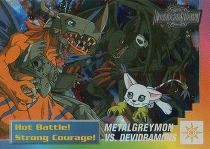 #29of32 MetalGreymon vs. Devidramons - 2000 Upper Deck Digimon Series 2 - Silver Foil