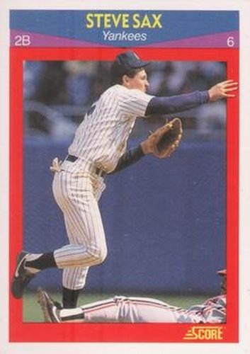 #2 Steve Sax - New York Yankees - 1990 Score 100 Superstars Baseball
